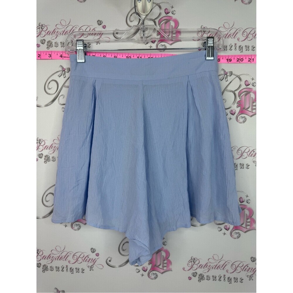 Forever 21 Light Blue Pleated Skort Shorts - Picture 2 of 9